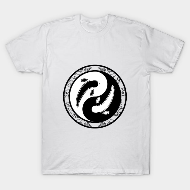 Yin and Yang (Black and White) T-Shirt by Aestheyes